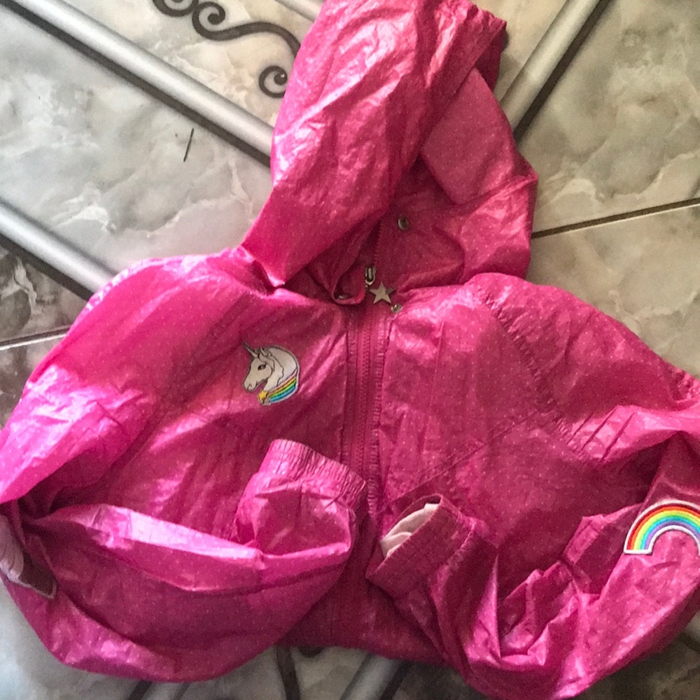 Youth bright pink wind breaker